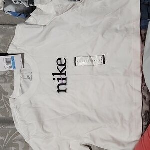 BRAND new medium med M Nike Crop Top Tee Mid Shirt Black Purple Juniots women